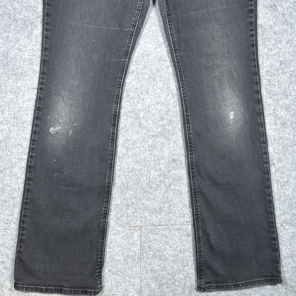 Levi's denim jeans Womens 31x30 Black Superlow Boot Low Rise Distressed red tab - Picture 4 of 16